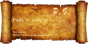 Paál Irén névjegykártya